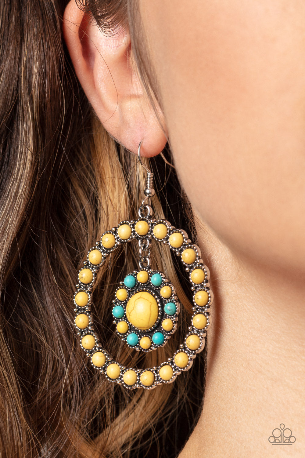 Saguaro Sanctuary - yellow - Paparazzi earrings