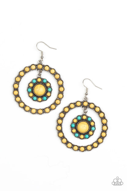 Saguaro Sanctuary - yellow - Paparazzi earrings