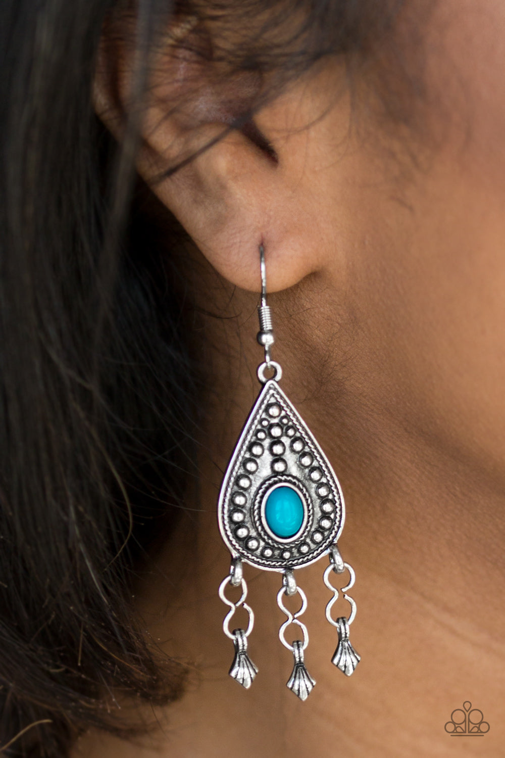 Sahara Song - blue - Paparazzi earrings