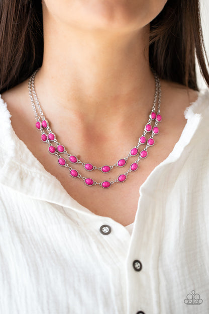 Sahara Safari - pink - Paparazzi necklace