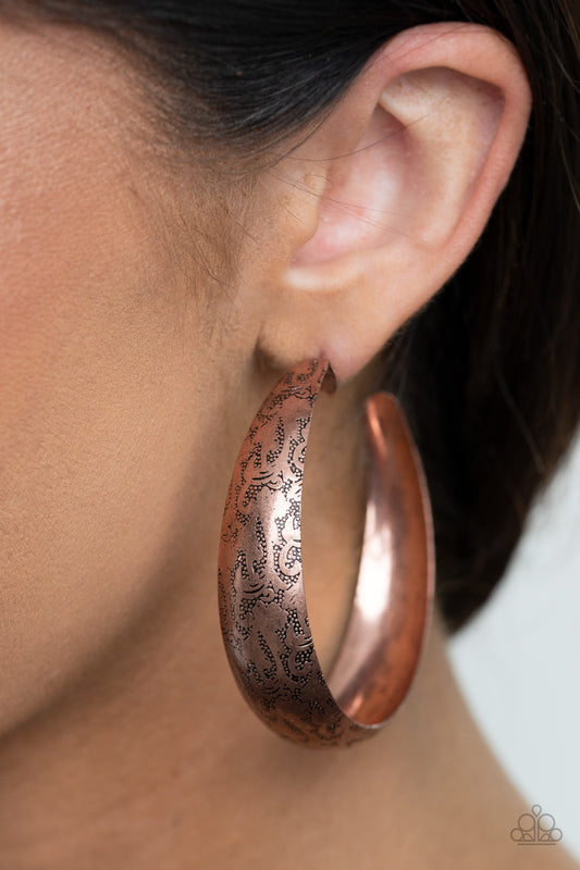 Sahara Sandstorm - copper - Paparazzi earrings