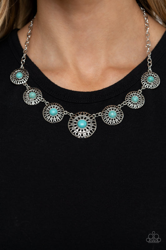 Sahara Solar Power - blue - Paparazzi necklace