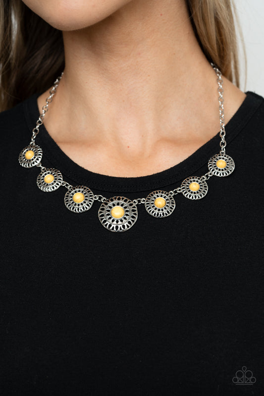 Sahara Solar Power - yellow - Paparazzi necklace