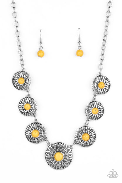Sahara Solar Power - yellow - Paparazzi necklace