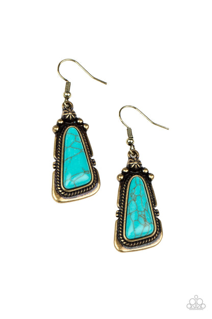 Sahara Solitude - brass - Paparazzi earrings