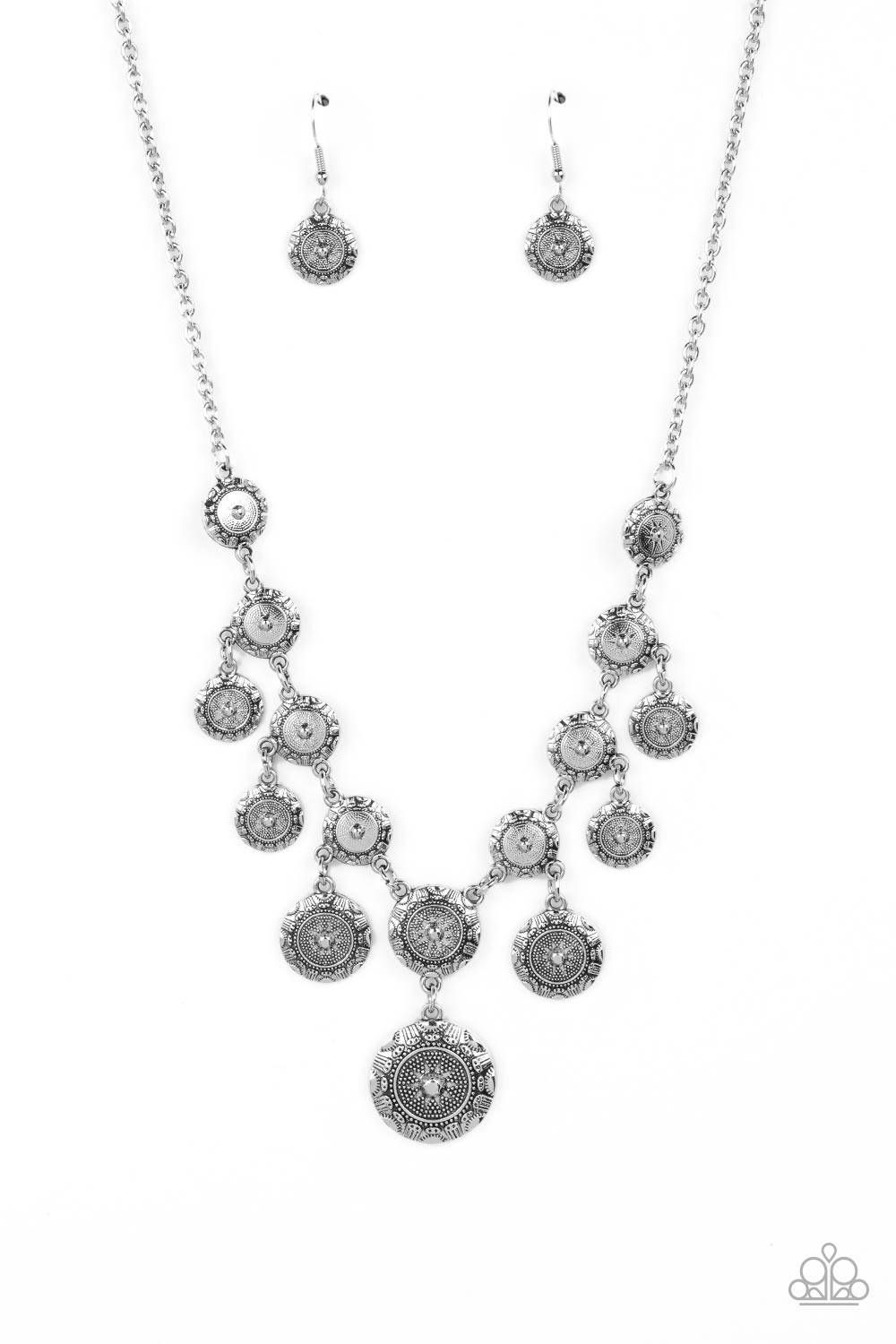 Sahara Stars - silver - Paparazzi necklace