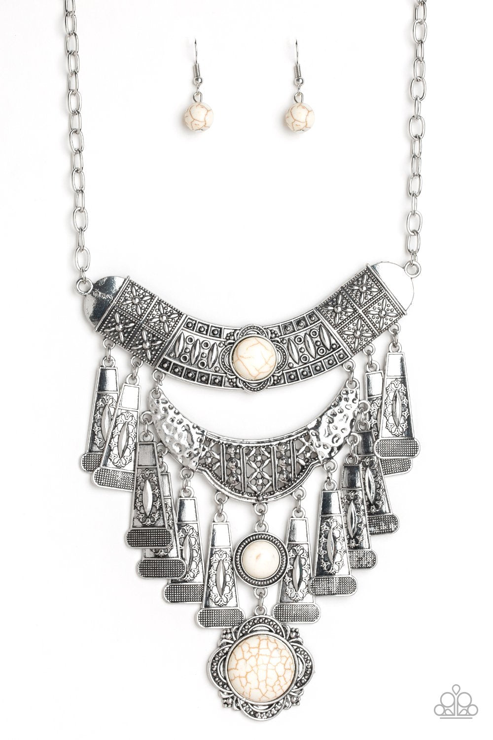 Sahara Royal-white-Paparazzi necklace