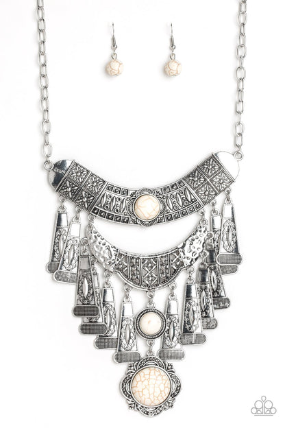 Sahara Royal-white-Paparazzi necklace