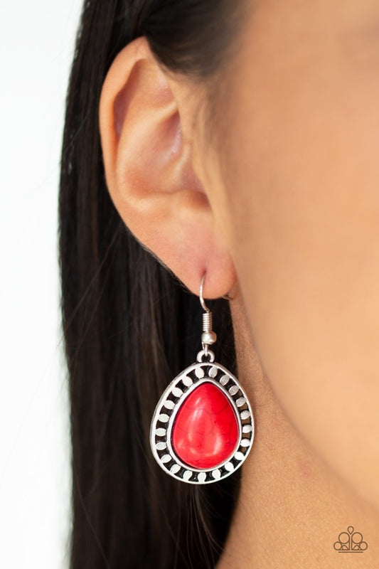 Sahara Serenity - red - Paparazzi earrings