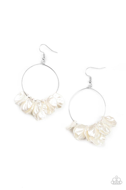 Sailboats and Seashells - white - Paparazzi earrings