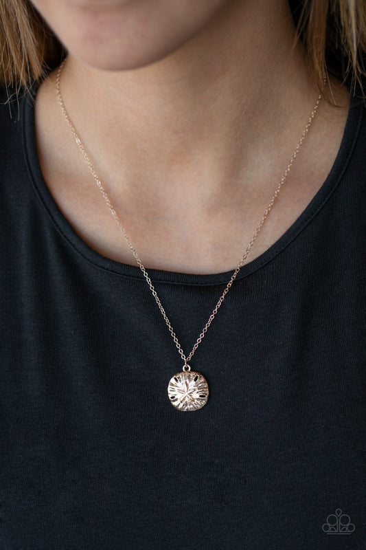 Sand Dollar Shores-rose gold-Paparazzi necklace