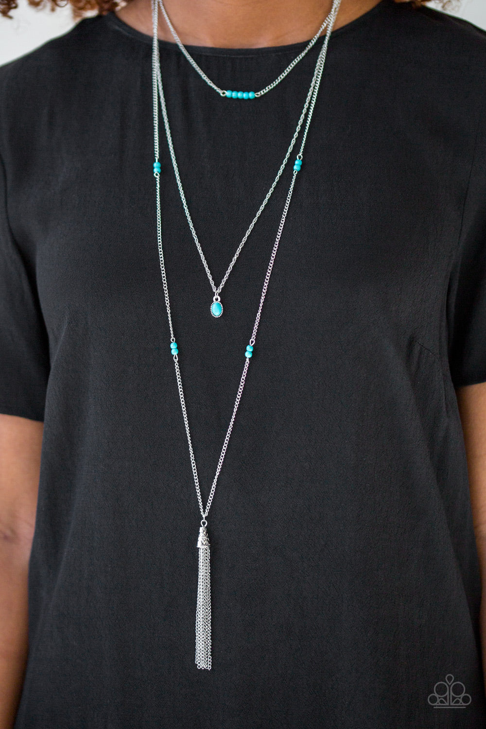 Sandstone Castles - blue - Paparazzi necklace