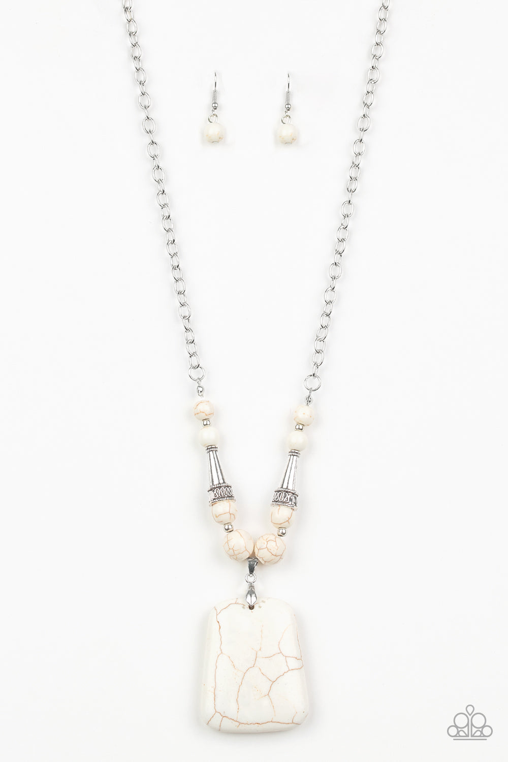 Sandstone Oasis - white - Paparazzi necklace