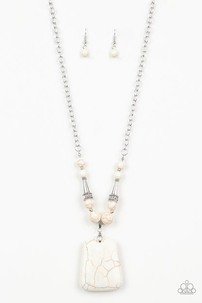 Sandstone Oasis - white - Paparazzi necklace