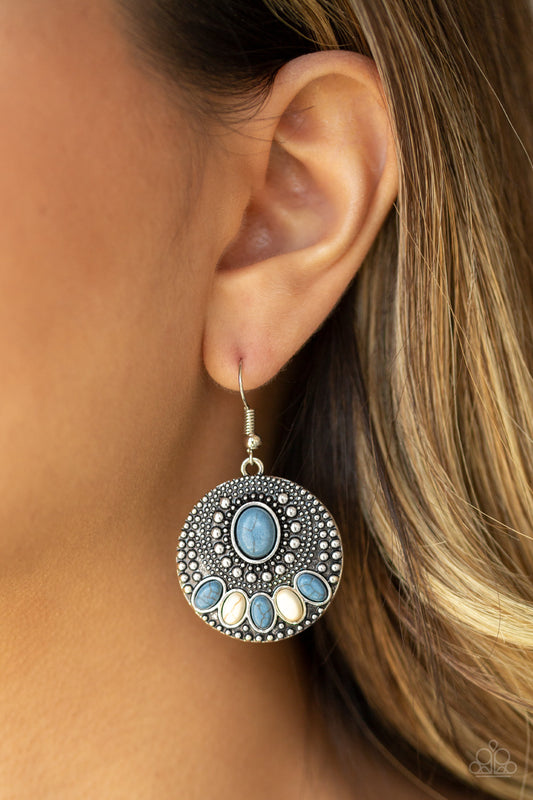 Sandstone Paradise - blue - Paparazzi earrings