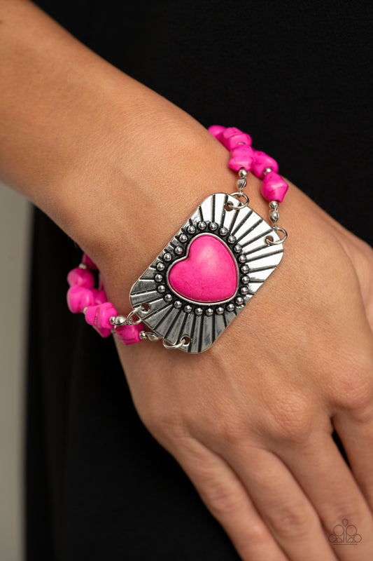Sandstone Sweetheart - pink - Paparazzi bracelet