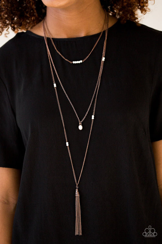 Sandstone Castles - copper - Paparazzi necklace