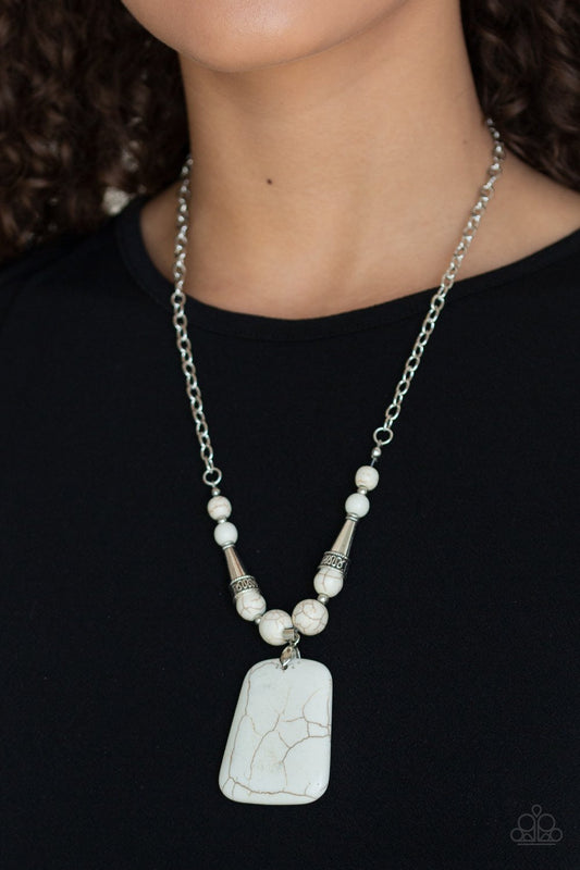 Sandstone Oasis - white - Paparazzi necklace