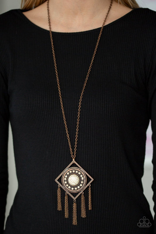 Sandstone Solstice-copper-Paparazzi necklace