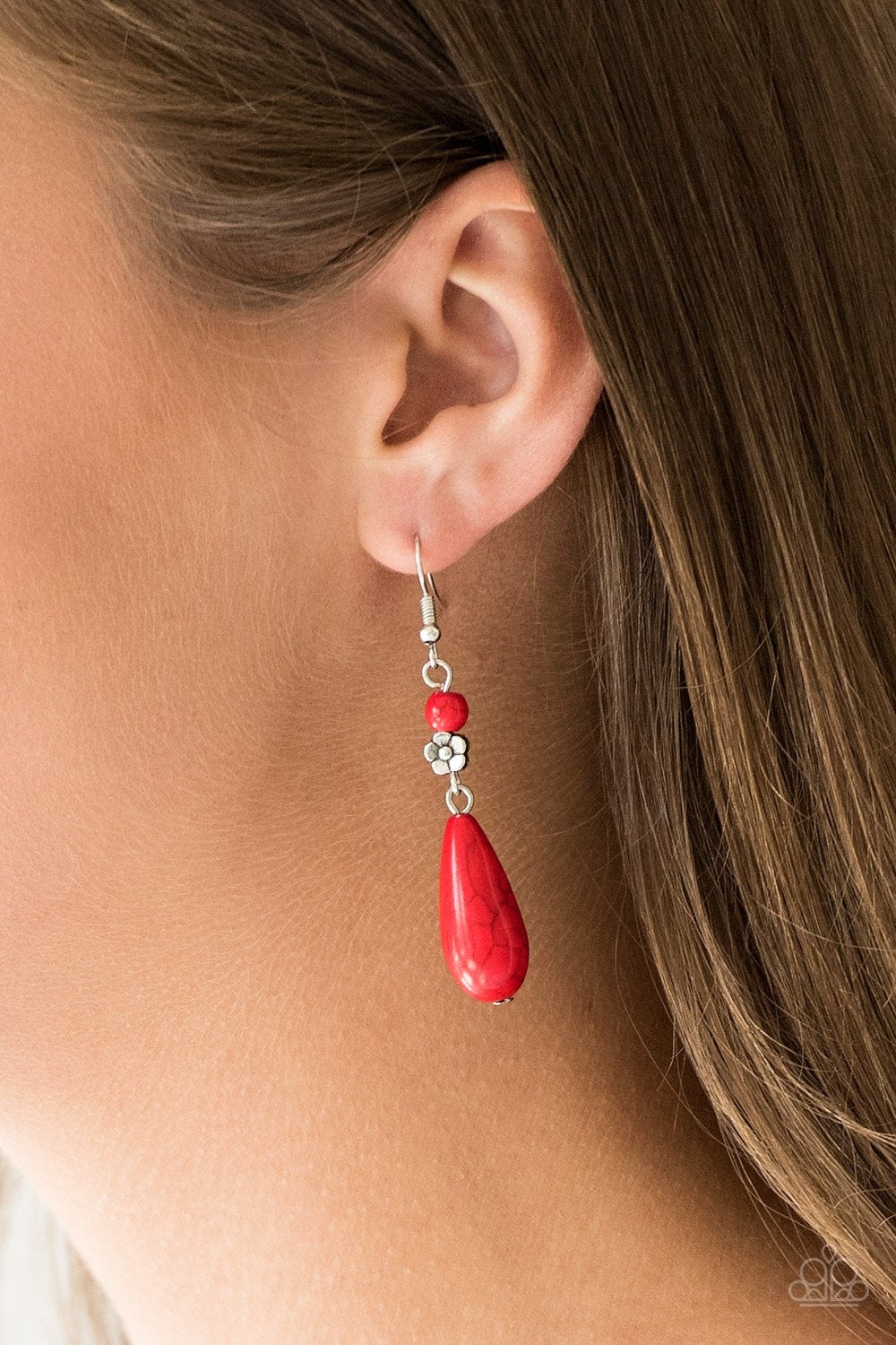 Sandstone Sunflowers - red - Paparazzi earrings