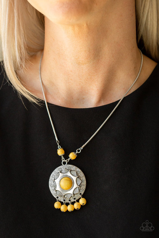 Santa Fe Garden-yellow-Paparazzi necklace