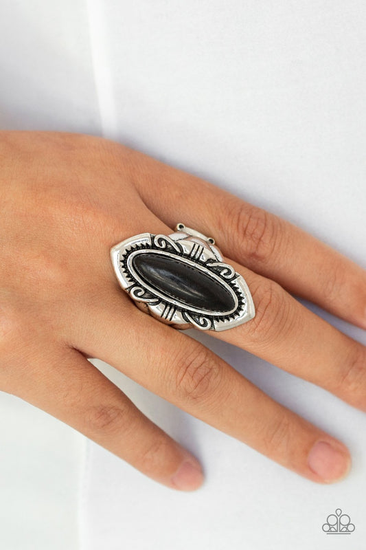 Santa Fe Serenity-black-Paparazzi ring