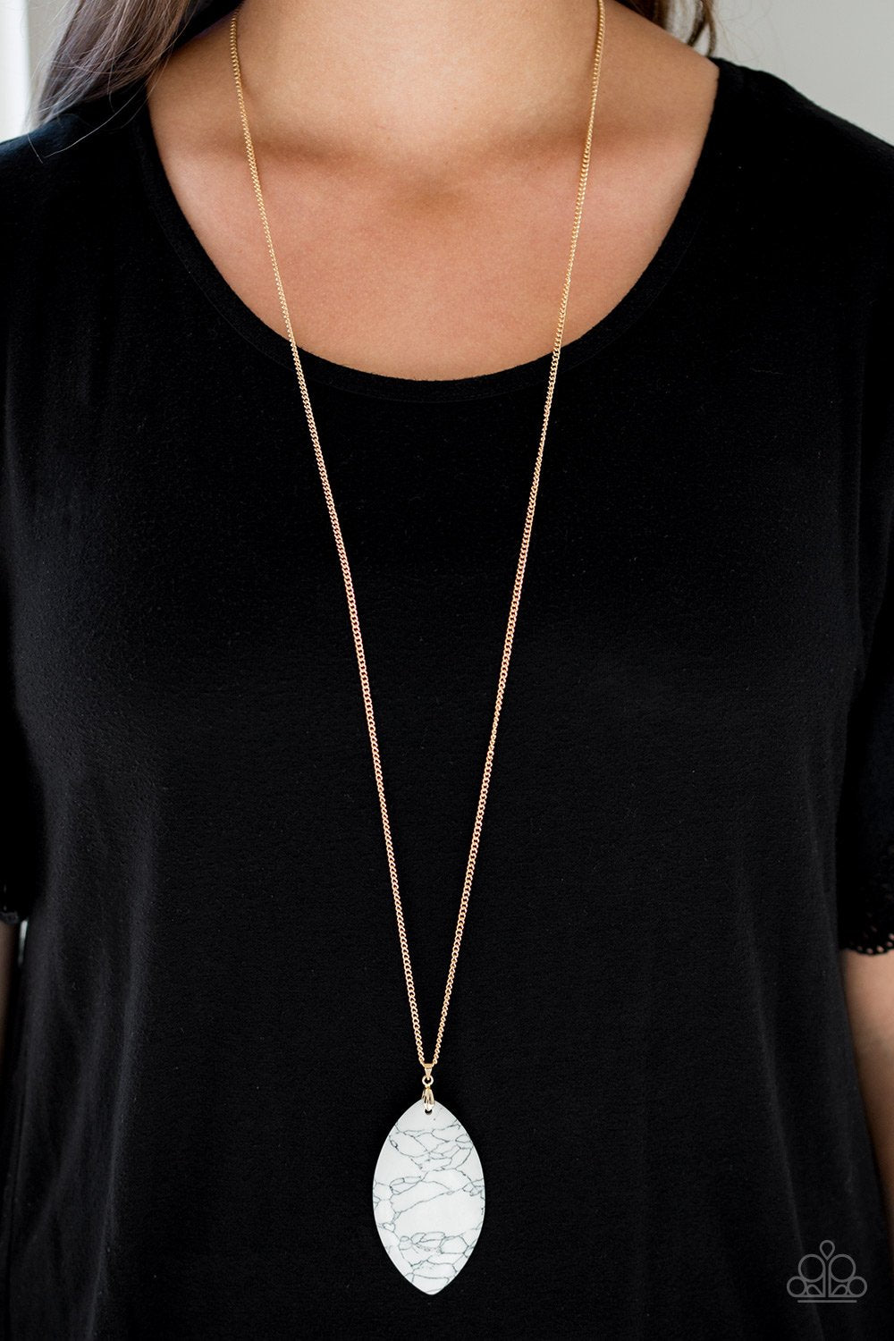 Santa Fe Simplicity-white-Paparazzi necklace