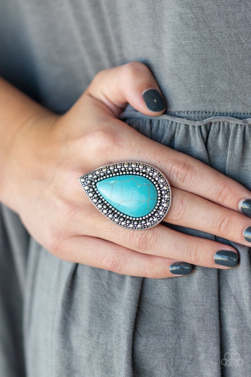 Santa Fe Storm-blue-Paparazzi ring