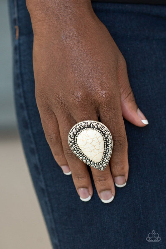 Santa Fe Storm-white-Paparazzi ring