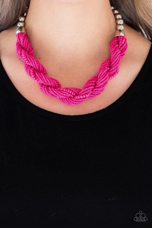 Savannah Surfin-pink-Paparazzi necklace