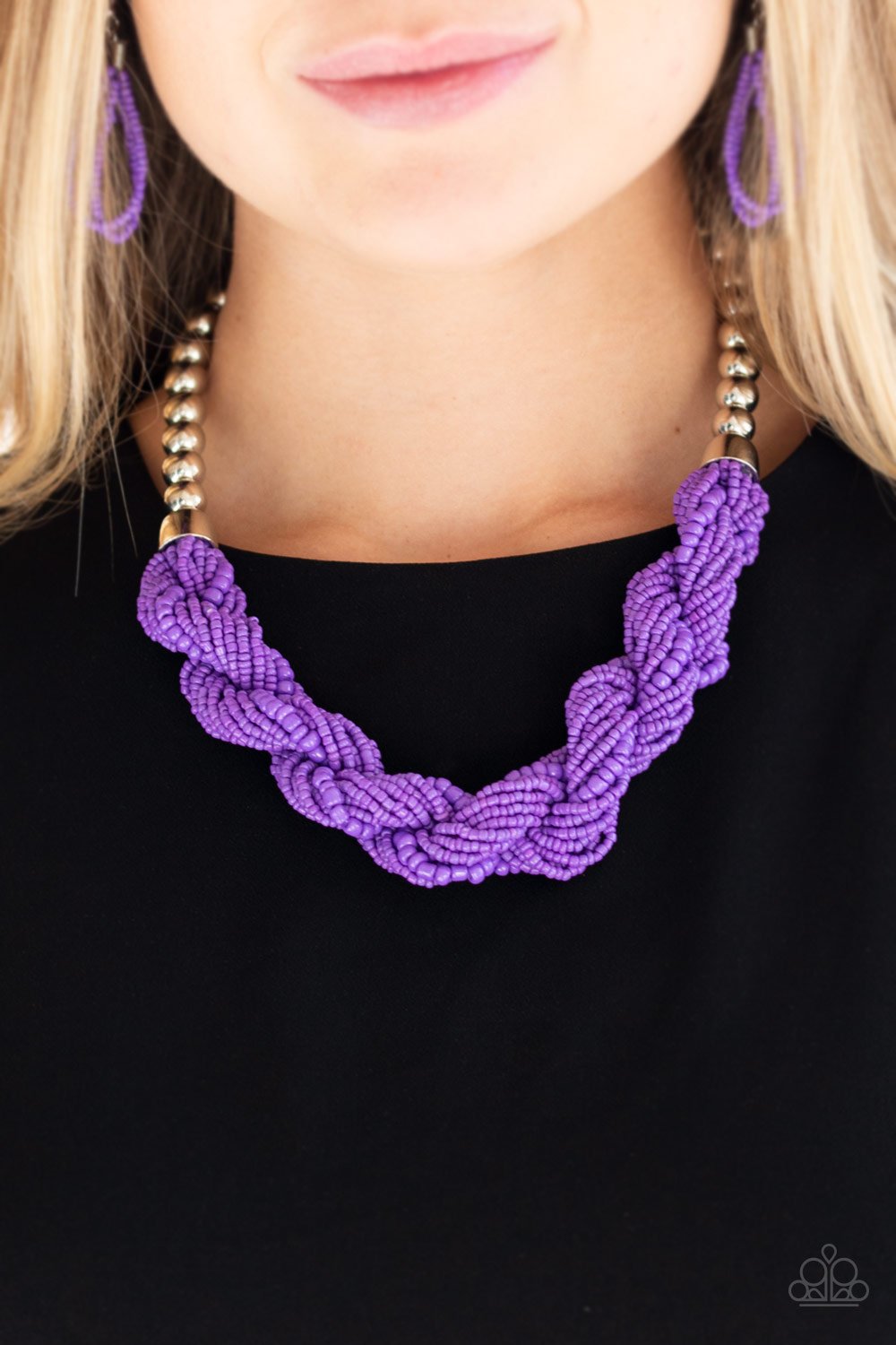 Savannah Surfin-purple-Paparazzi necklace
