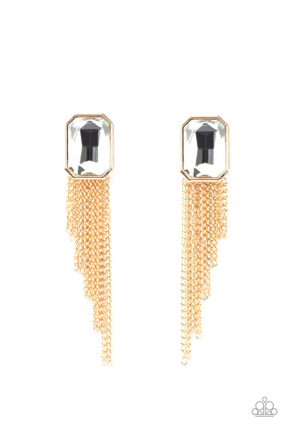 Save for a REIGNy Day - gold - Paparazzi earrings