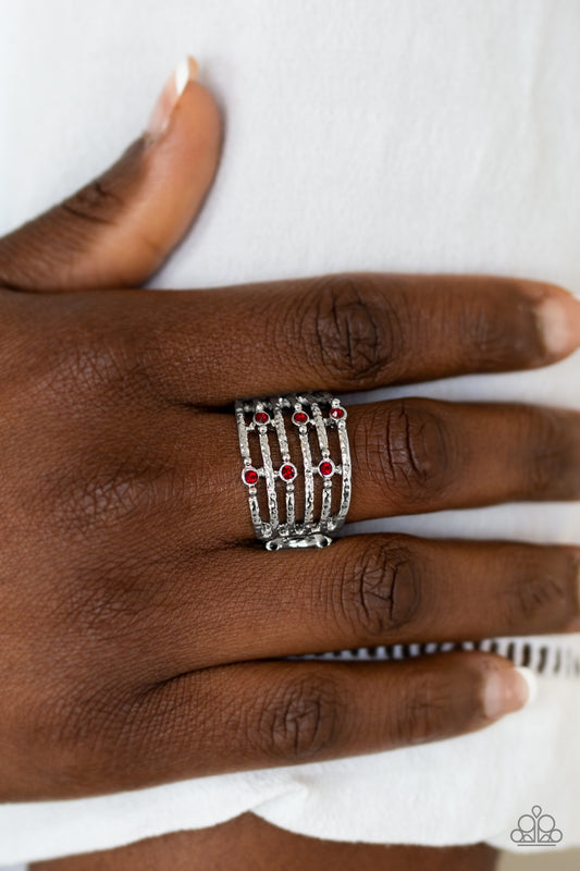 Scale Up - red - Paparazzi ring