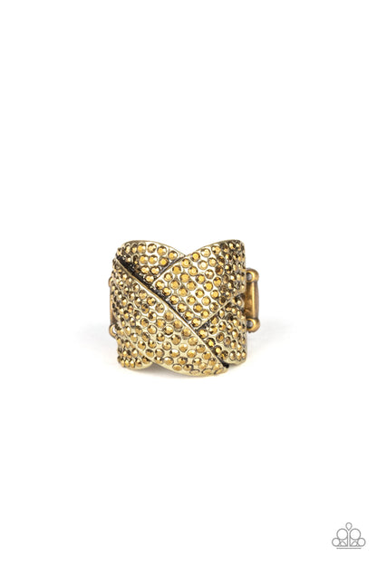 Scandalous Shimmer - brass - Paparazzi ring