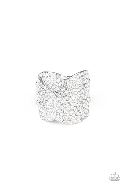 Scandalous Shimmer - white - Paparazzi ring