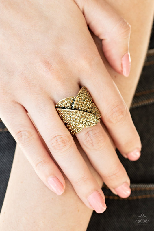 Scandalous Shimmer-brass-Paparazzi ring