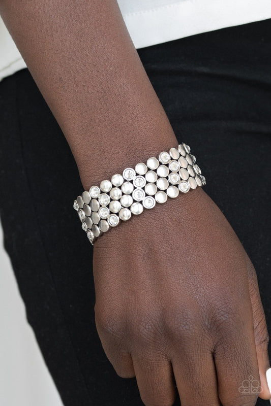 Scattered Starlight-white-Paparazzi bracelet