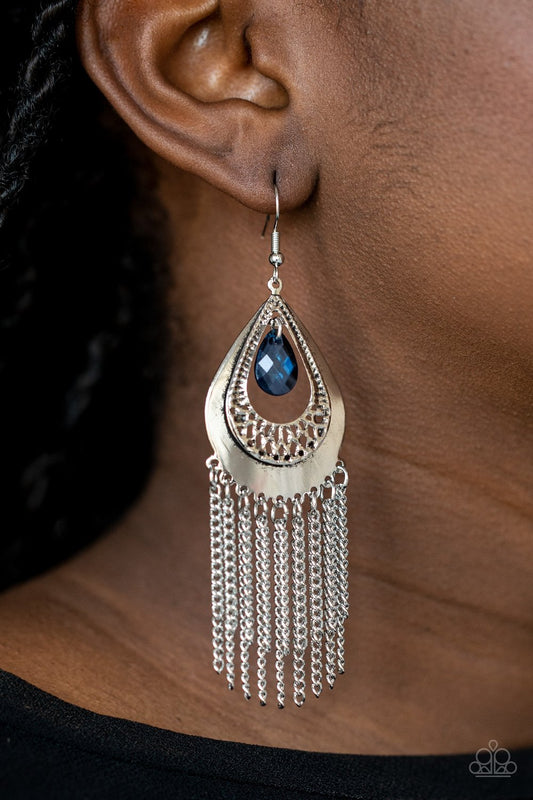 Scattered Storms-blue-Paparazzi earrings