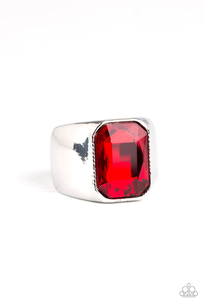 Scholar - red - Paparazzi mens ring
