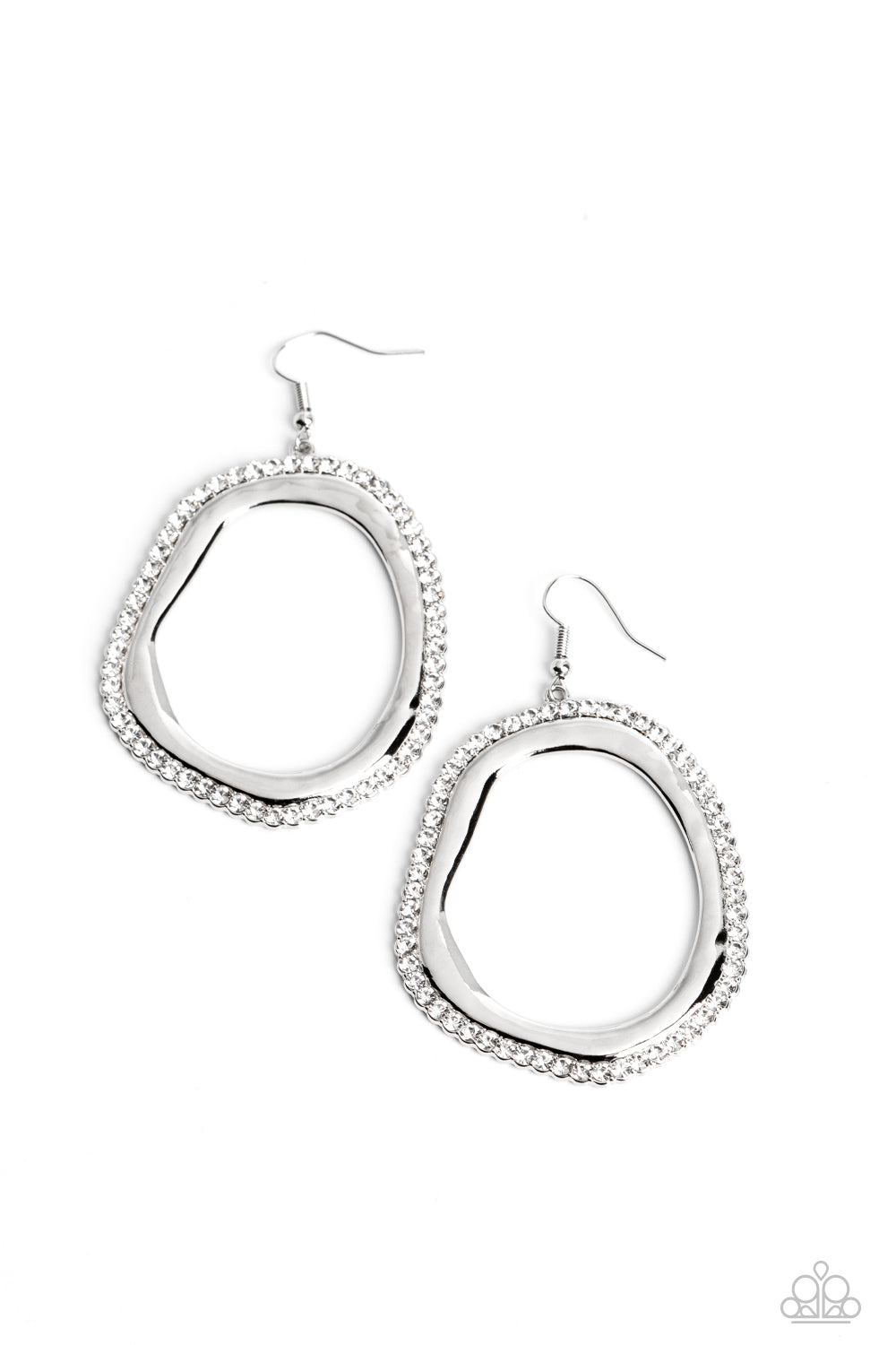Scintillating Shareholder - white - Paparazzi earrings