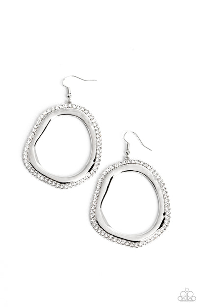 Scintillating Shareholder - white - Paparazzi earrings