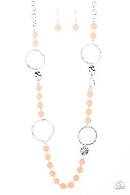 Sea Glass Wanderer- orange - Paparazzi necklace