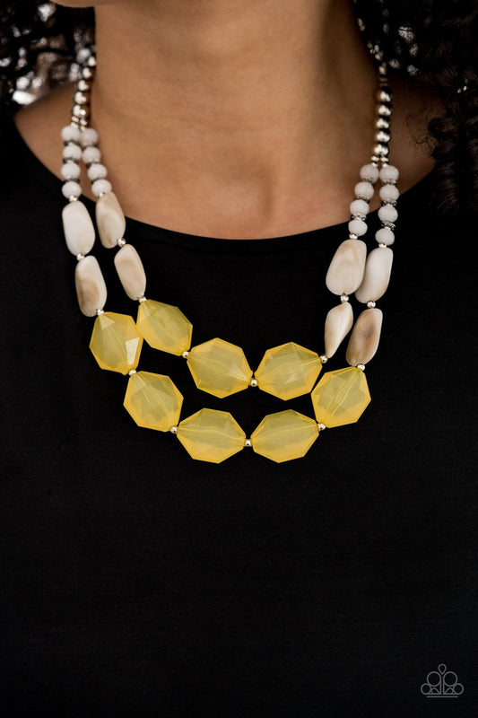 Seacoast Sunset-yellow-Paparazzi necklace