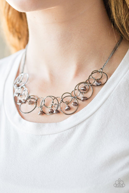 Seafront Scene-black-Paparazzi necklace