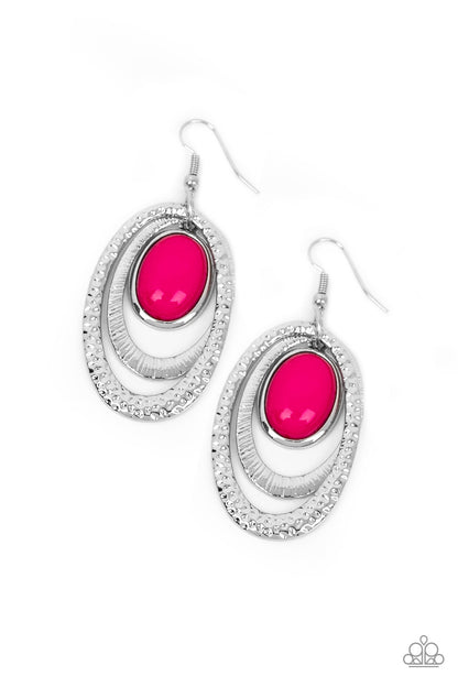 Seaside Spinster - pink - Paparazzi earrings