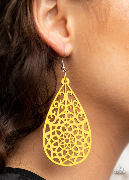 Seaside Sunsets - yellow - Paparazzi earrings