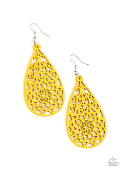 Seaside Sunsets - yellow - Paparazzi earrings