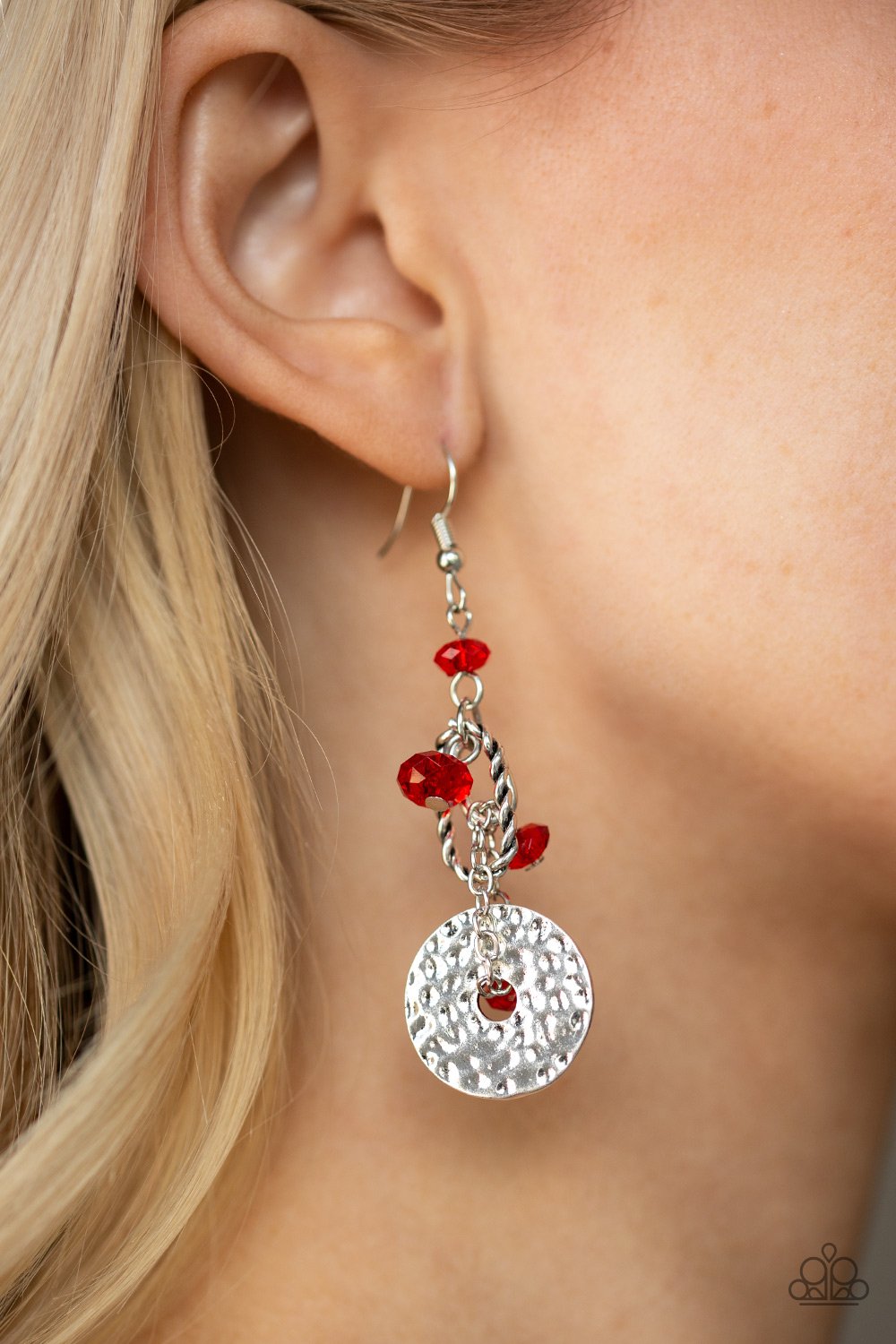 Seaside Catch-red-Paparazzi earrings