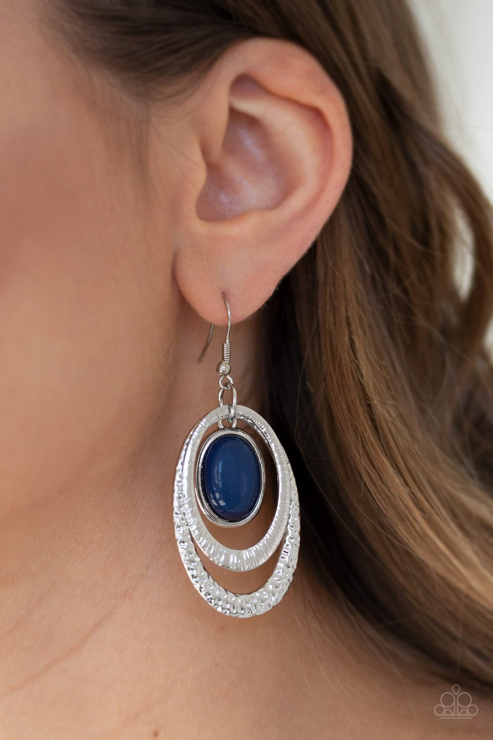 Seaside Spinster-blue-Paparazzi earrings