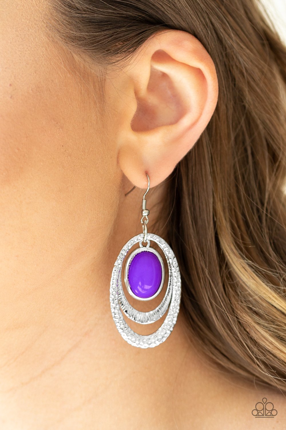 Seaside Spinster-purple-Paparazzi earrings